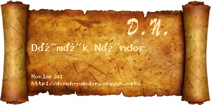 Dömök Nándor névjegykártya